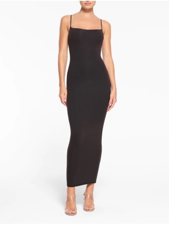 SKIMS Dresses & Skirts - Skims Soft Lounge Long Slip Dress Onyx Black Size Large Maxi Party Lounge